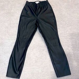H&M faux leather lined pants. Size 6. Black.